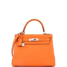 Hermes Kelly Handbag Feu Clemence with