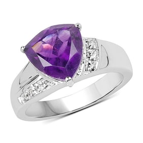 2.75 CT Genuine Amethyst and White