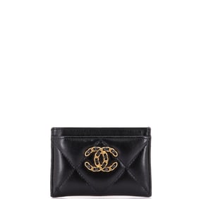 Chanel 19 Card Holder Quilted Leather