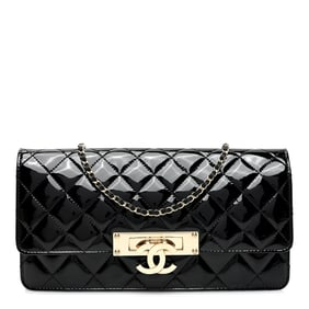 Chanel Patent Quilted Golden Class Wallet