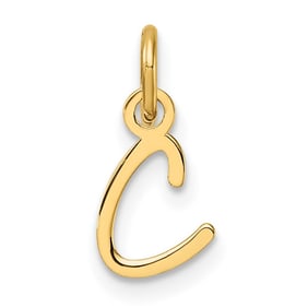 14K Yellow Gold Uppercase Letter C