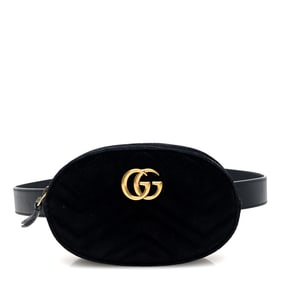 Gucci Velvet Matelasse GG Marmont Belt