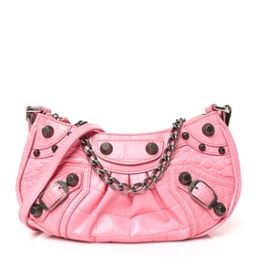 Balenciaga Extra Supple Calfskin Crocodile Embossed