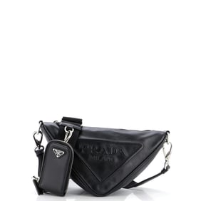 Prada Triangle Logo Zip Crossbody Bag