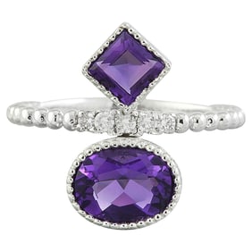 Dazzling Amethyst Diamond Ring: Exquisite Beauty