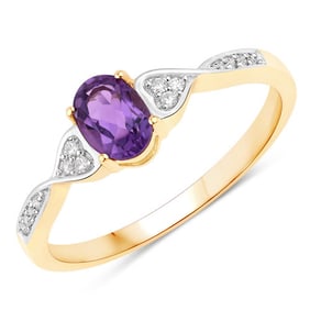 0.43 CT Genuine Amethyst and White