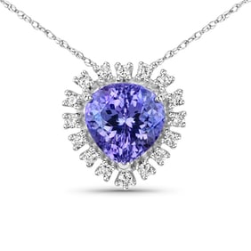 3.25 CT Genuine Tanzanite and White