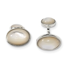 Sterling Silver Oval Mother of Pearl