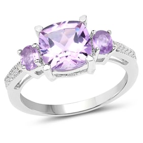 2.38 CT Genuine Amethyst & White