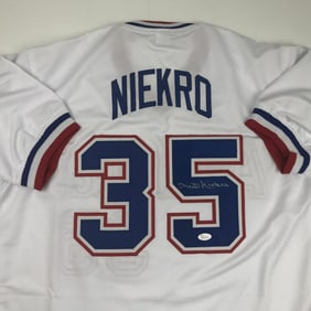 Autographed/Signed PHIL NIEKRO Atlanta White Baseball