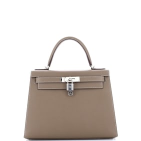 Hermes Kelly Handbag Grey Epsom with