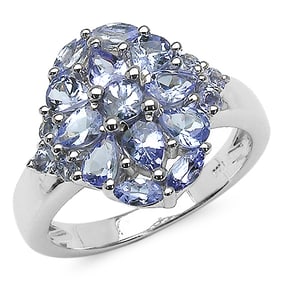 1.74 CT Genuine Tanzanite 14K White