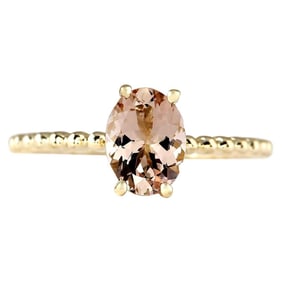 Natural Morganite Ring In 18K Yellow