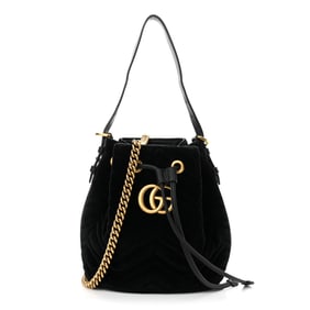 Gucci Velvet Matelasse GG Marmont Bucket