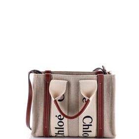 Chloe Woody Convertible Tote Canvas with