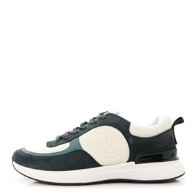 Chanel Suede Calfskin Fabric CC Sneakers