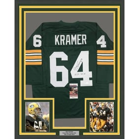 FRAMED Autographed/Signed JERRY KRAMER HOF 33x42