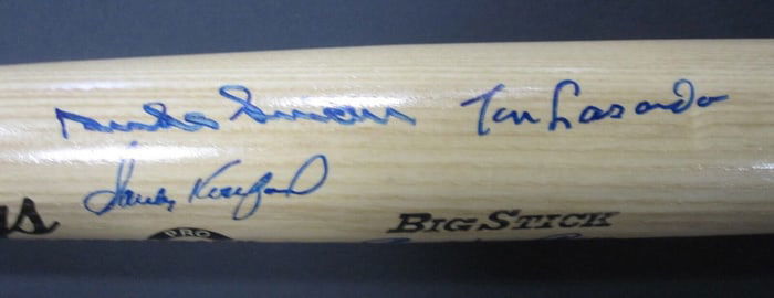 Brooklyn Dodgers hof Signed Bat Sandy