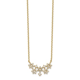 14k Yellow Gold CZ Cluster with