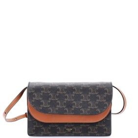 Celine Wallet on Strap Triomphe Coated