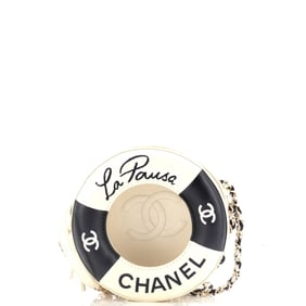 Chanel Lifesaver Round Crossbody Bag Lambskin