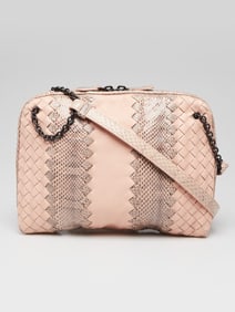 Bottega Veneta Light Pink Intrecciato Leather