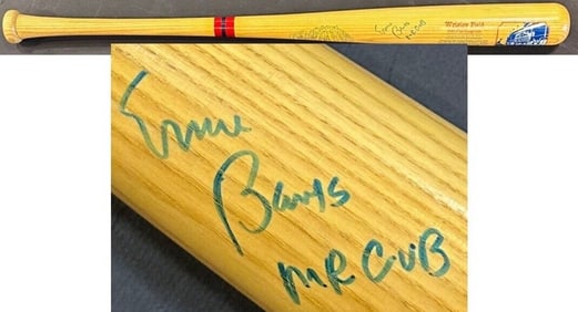ernie banks signed wrigley field cooperstown