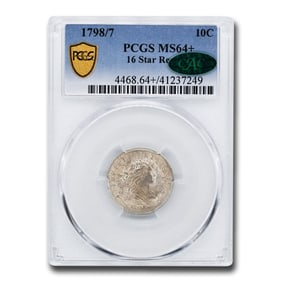 1798/7 Draped Bust Dime MS-64+ PCGS