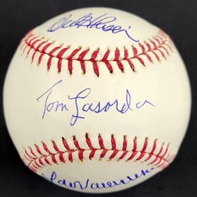 dodgers lasorda hershiser valenzuela signed rawlings