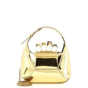Alexander Mcqueen Jewelled Hobo Leather Mini