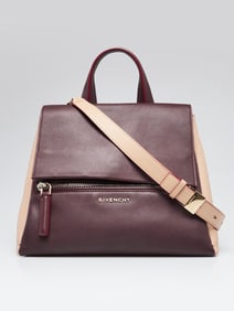 Givenchy Burgundy/Beige Leather Pandora Pure Small