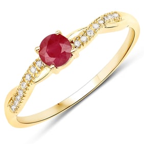 0.35 CT Genuine Ruby and White