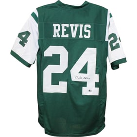darrelle revis autographed/signed pro style green