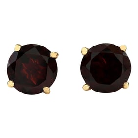 Garnet Earrings In 14K Yellow Gold
