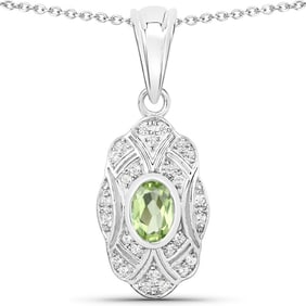 0.55 CT Genuine Peridot and White