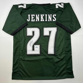 autographed/signed malcolm jenkins philadelphia green jersey