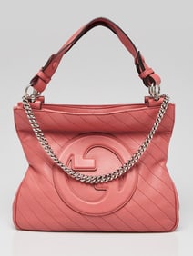 Gucci Pink Stitched Leather Small Blondie