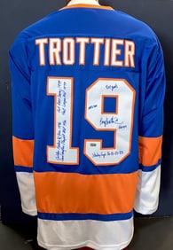 Bryan Trottier Signed Islanders Stat Jersey