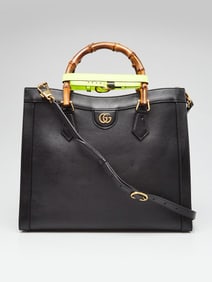 Gucci Black Leather Medium Diana