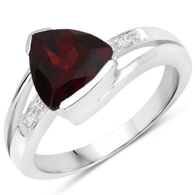 2.01 CT Genuine Garnet and White