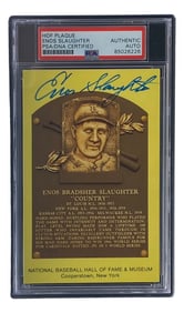 enos slaughter signed 4x6 st louis