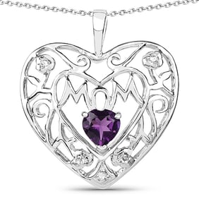 0.50 CT Genuine Amethyst and White
