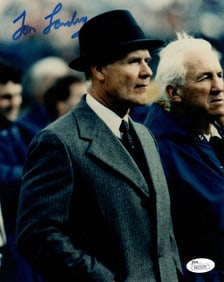 tom landry autographed/signed dallas cowboys 8x10