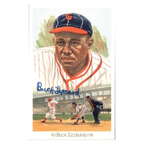 buck leonard negro leagues autographed signed