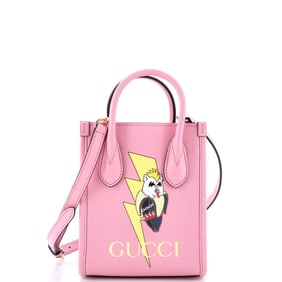 Gucci Vertical Tote Printed Leather Mini