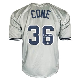 david cone signed new york grey
