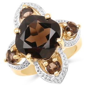 5.92 CT Genuine Smoky Quartz 14K