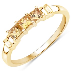 0.54 CT Genuine Yellow Sapphire 14K
