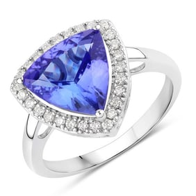 3.23 CT Genuine Tanzanite and White