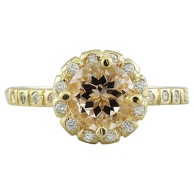 Natural Morganite 18K Solid Yellow Gold